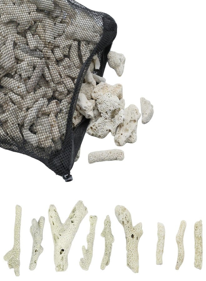 aeloer Crushed Coral for Aquarium with Filter Media Bags, Crushed Coral for Freshwater Aquarium Reusable Coral Filter for Fish Tank - Image 1